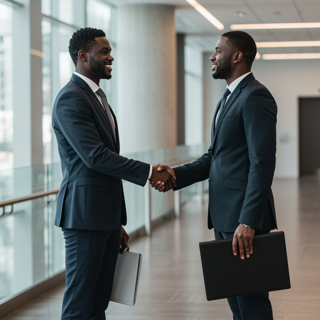 freepik black employer and employee shaking hands in brigh 89377